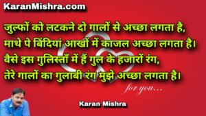 माथे पे बिंदियां आखों में काजल अच्छा लगता है | शायरी | करन‌ मिश्रा